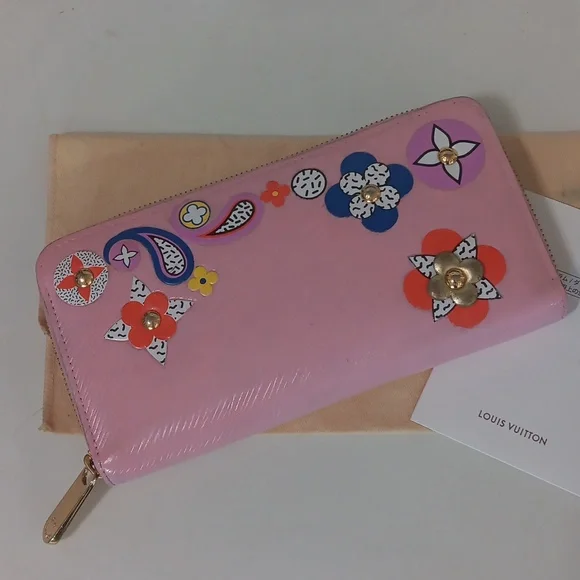 LOUIS VUITTON ✨️ Pink Epi Blooming Flowers Zippy Wallet Rose Ballerine - Picture 5 of 16
